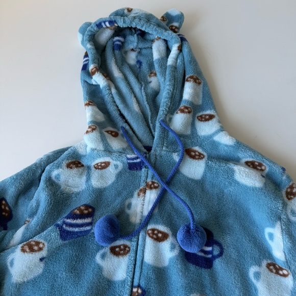 Women’s Munki Munki Hot Cocoa Fleece Onesie Sz XL Hoodie, Smooth Zipper EUC - Picture 3 of 6